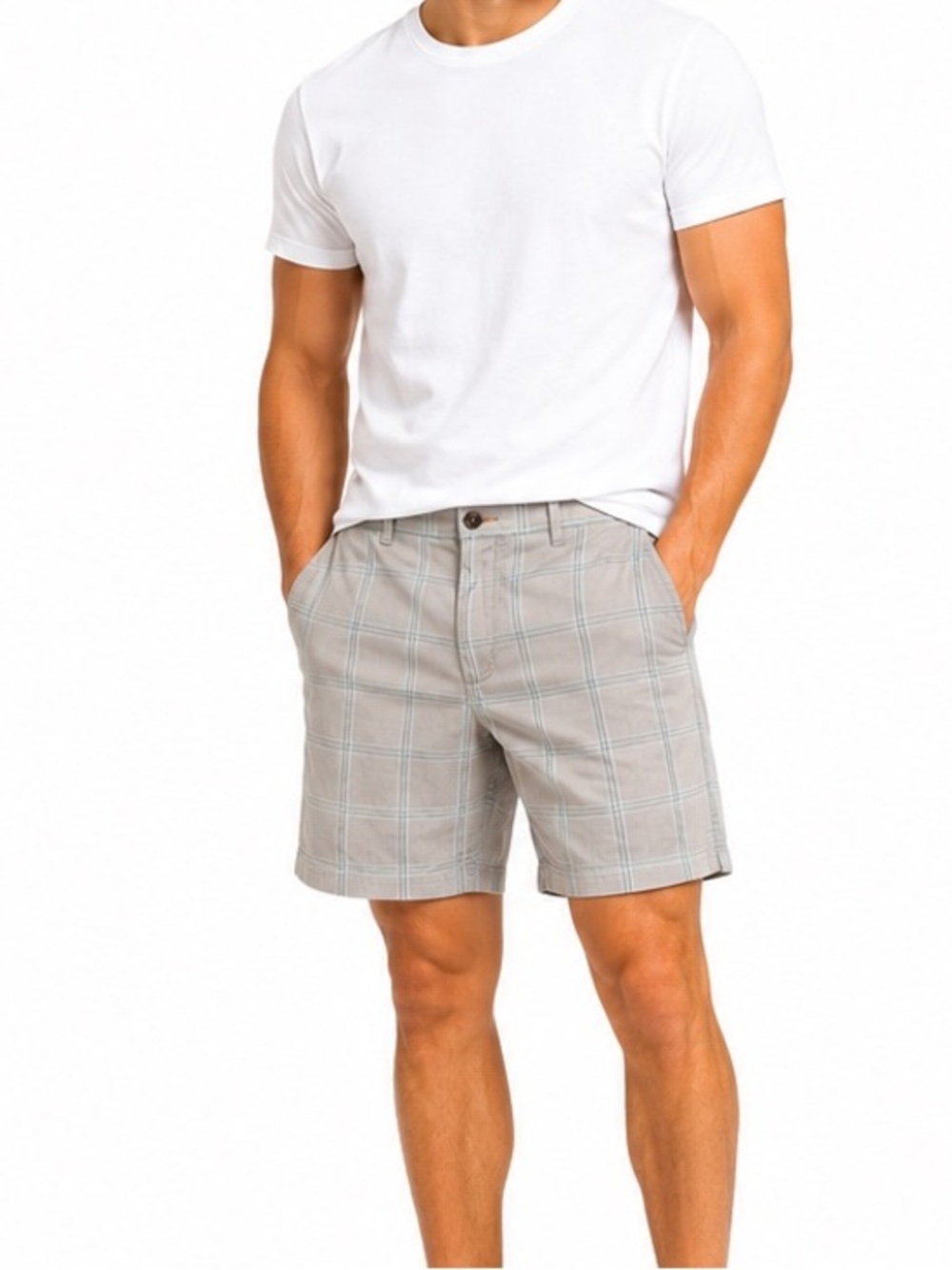 Lululemon Athletica Men’s Plaid Golf Shorts Gray Casual Hybrid Shorts sz 38